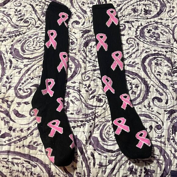 breast cancer awareness socks Knee high - Picture 1 of 3
